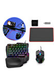 PUBG Mobil Oyun Kit 5in1 BT5.3 Klavye Mouse Set Klavye, Dönüştürücü, Mouse, Mousepad, Telefon Tutucu