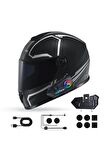 Kask Intercom Bluetooth Kulaklık Y10 Bluetooth Motosiklet Kulaklık 5.0 Motosiklet Kulaklık