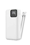 Powerbank 20.000 mAh 2.1A Dahili Kablolu Dijital Göstergeli Type-C Usb-A Micro Usb Powerbank