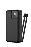 Powerbank 20.000 mAh 2.1A Dahili Kablolu Dijital Göstergeli Type-C Usb-A Micro Usb Powerbank