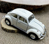 Kişiye Özel Beyaz Metal Vosvos Çek Bırak Oyuncak Araba Büyük Boy Uzun Model Beyaz