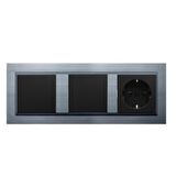 Ovivo Quantum Gümüş 3'lü Set Anahtar, Anahtar ve Topraklı Priz Set