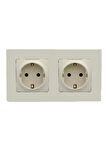 Legrand Salbei Bej (Krem) 2'li Set Topraklı Priz + Topraklı Priz
