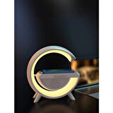 Kablosuz Telefon Şarj Bluetooth Hoparlör Istasyonu Ses Rgb Atmosfer Gece Işık BT-2301