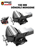 Germany Style Premium Black 150mm 6" 360" Dönerli Taban Dövme Çelik Sabit Tezgah Masa Mengenesi