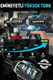 ROWEMAX  99880VFX  8000 mAH En Güçlü Somun Sökme Makinası Yüksek Tork Akülü Somun Bijon Sökme Takma 