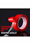Çift Taraflı Çok Kuvvetli Silikonlu Su Geçirmez Akrilik Şeffaf Bant 10mm X 5mt