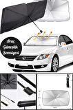 Güneşlik Gölgelik Ön Cam Şemsiyesi Oto Araç İçi Tüm Binek Araçlar İçin Güneşlik Perde 