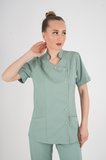 Aylu Model Soft Likra Çağla Yeşili Doktor Hemşire Hastane Scrubs Üniforma Takımı