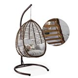 Capri Swing Gümbet Tekli Rattan Bahçe Balkon Salıncağı