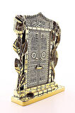 Gold Biblo 25 Cm Gül Kabe Kapısı Allah Muhammed Yazılı Polyester Üzerine Metal Kaplama Biblo