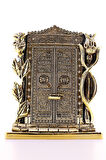 Polyester Üzerine Metal Kaplama Biblo Allah Muhammed Yazılı Gül Kabe Kapısı Gold Biblo 25 Cm