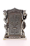 Gümüş Biblo 25 Cm Gül Kabe Kapısı Allah Muhammed Yazılı Polyester Üzerine Metal Kaplama Biblo