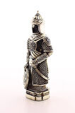 3 Boyutlu Küçük Boy Zırhlı Cevşen Ayetli Asker Gümüş Biblo Polyester Üzerine Metal Kaplama Biblo 24C