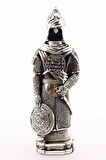 Polyester Üzerine Metal Kaplama Biblo Zırhlı Cevşen Ayetli Asker Gümüş Biblo 3 Boyut Büyük Boy 32 Cm