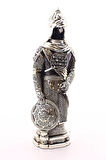 Polyester Üzerine Metal Kaplama Biblo Zırhlı Cevşen Ayetli Asker Gümüş Biblo 3 Boyut Büyük Boy 32 Cm