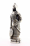Polyester Üzerine Metal Kaplama Biblo Zırhlı Cevşen Ayetli Asker Gümüş Biblo 3 Boyut Büyük Boy 32 Cm
