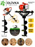 OLİVKA 2.0 Hp 52 CC Toprak Burgu Makinesi Easy Start 20 Cm UC