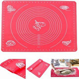 Ölçekli Silikon Hamur Açma Matı Büyük Boy Silikon Hamur Açma Matı 50x40 Cm Hamur Ölçekli