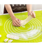 Ölçekli Silikon Hamur Açma Matı Büyük Boy Silikon Hamur Açma Matı 50x40 Cm Hamur Ölçekli