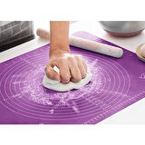 Ölçekli Silikon Hamur Açma Matı Büyük Boy Silikon Hamur Açma Matı 50x40 Cm Hamur Ölçekli
