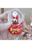 Dekoratif Yılbaşı Yeni Yıl Işıklı Noel Baba ve Noel Ağacı 6'lı Set Kar Küre Işıklı Özel Tasarım 6 CM