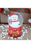 Dekoratif Yılbaşı Yeni Yıl Işıklı Noel Baba ve Noel Ağacı 6'lı Set Kar Küre Işıklı Özel Tasarım 6 CM