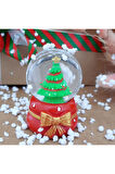 Dekoratif Yılbaşı Yeni Yıl Işıklı Noel Baba ve Noel Ağacı 3'lü Set Kar Küre Işıklı Özel Tasarım 6 CM