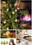 12 Adet Gold 2,5 cm Süs Topu Parlak Gold Mat Gold 12 Lİ Süs Mini Yılbaşı Topu Noel Çam Ağacı Topu