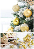 12 Adet Gold 2,5 cm Süs Topu Parlak Gold Mat Gold 12 Lİ Süs Mini Yılbaşı Topu Noel Çam Ağacı Topu