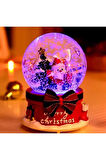 Yılbaşı Noel Baba Işıklı Müzikli Kar Küresi Yeni Yıl Noel Baba ve Çam Ağacı Temalı Kar Küresi 13 CM 