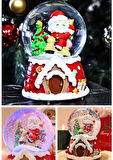 Yılbaşı Noel Baba Hediyeler Temalı Kar Küresi Işıklı Müzikli 13 CM Noel Baba Hediyeler Temalı Işıklı