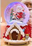 Yılbaşı Noel Baba Hediyeler Temalı Kar Küresi Işıklı Müzikli 13 CM Noel Baba Hediyeler Temalı Işıklı