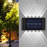 Güneş Enerjili 10 Ledli Solar Enerjili 2 Adet Beyaz Işık Aplik Teras Bahçe Varanda Apliği Beyaz Işık