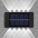 Güneş Enerjili 10 Ledli Solar Enerjili 2 Adet Beyaz Işık Aplik Teras Bahçe Varanda Apliği Beyaz Işık