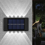 Güneş Enerjili 10 Ledli Solar Enerjili 2 Adet Beyaz Işık Aplik Teras Bahçe Varanda Apliği Beyaz Işık