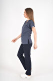 Unisex Bronz Yıldız Desenli Doktor Hemşire Hastane Aşçı Scrubs Üniforma Takımı