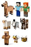 Minecraft Çiftlik Set Steve Alex Köylü Arı Tavuk Koyun İnek Keçi At