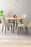 Adel Serisi 90x90 Atlantik Çam MDF Mutfak Masa Takımı 4 Adet Sandalye  