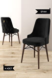 Arven Serisi 80x132 Açılabilir MDF Barok Ahşap Desen Mutfak Masa Takımı 4 Sandalye