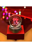 Ledli USB'li Plastik Standlı Sevgili Çiftler I Love You Forever Kristal Küre Renkli RGB Led 3D Lamba
