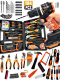 Germany Style Full Set 190 Parça Pense Tornavida Fortpense  Çekiç Testere Matkap Vidalama Seti