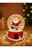 Dekoratif 2026 Yılbaşı Yeni Yılın En Güzel Hediyesi Noel Baba Temalı Led Işıklı 9 cm Kar Küresi
