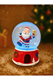 Dekoratif 2026 Yılbaşı Yeni Yılın En Güzel Hediyesi Noel Baba Temalı Led Işıklı 9 cm Kar Küresi