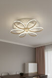 Papatya Gold Kasa 3 Renkli Kumandasız,65cm,oturma Odası,yatak Odası,salon Için Led Avize