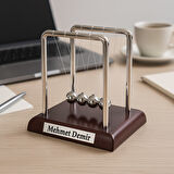 Kişiye İsme Özel Newton Balans Denge Topu Küçük Boy -  Ofis - Ev Masa Üstü Motivasyon Hediyesi