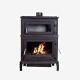 TDS Plazma X Fırınlı, Yan Kapaklı,Yan Camlı,  Alttan Küllüklü Döküm Şömine Soba