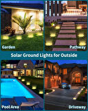 4’lü Güneş Enerjili Solar Yer Bahçe Lambası Zemin Aydınlatma Su Geçirmez Yol Aydınlatması Beyaz Işık