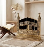 Özel Tasarım Gold Renkli Allah & Muhammed (S.A.V) Kabe Kapısı Figürlü Masa Üstü Biblo 25 cm