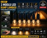 6 ADET Güneş Enerjili USB Şarjlı 3 Modlu LED Asma Kancalı Taşınabilir Kamp Feneri Aydınlatma Lambası